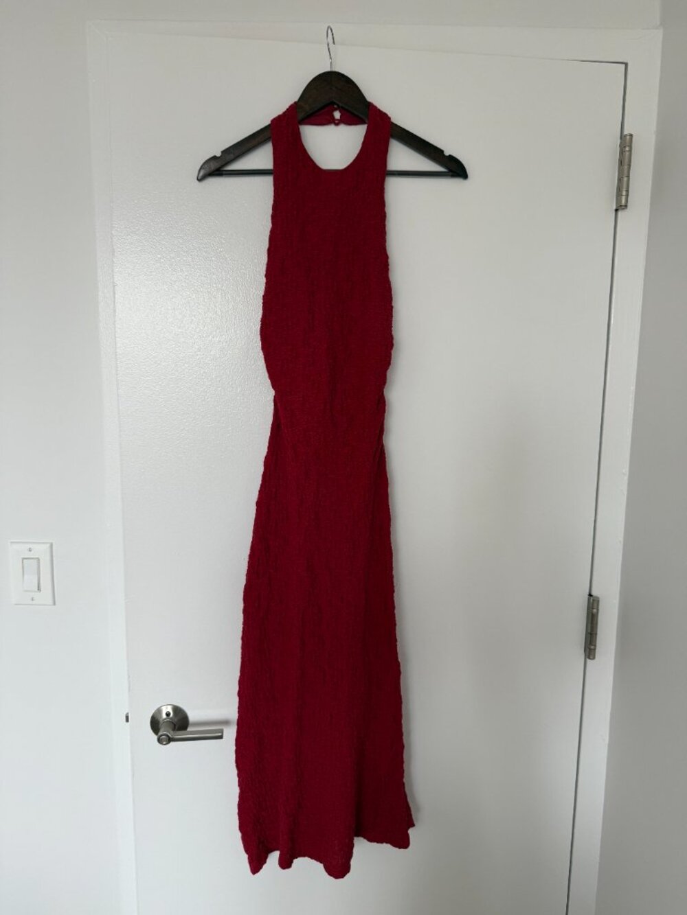 Maxi Textured Halter Neck Dress